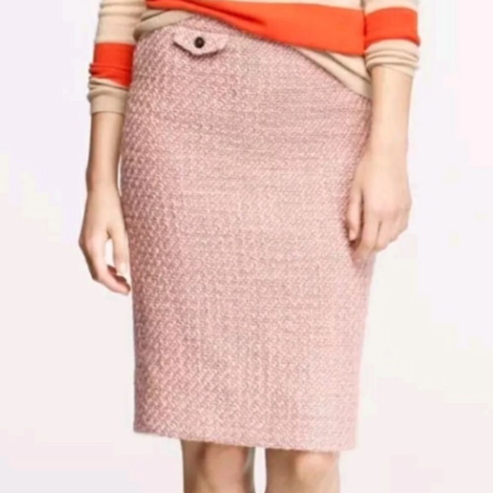 J.Crew Wool Tweed Pencil Skirt, Rose